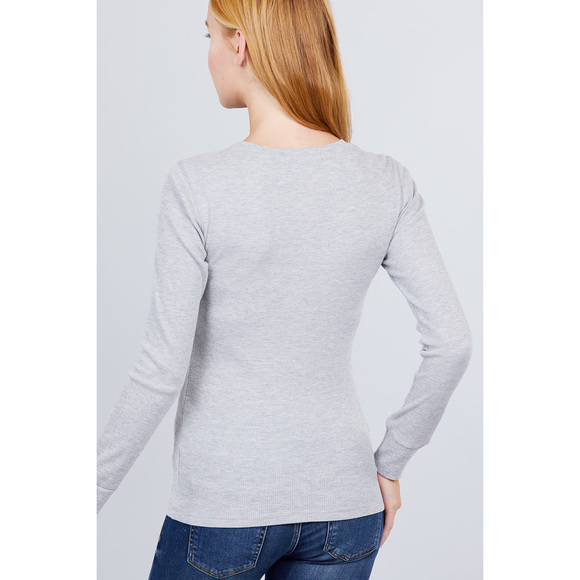 Long Slv Henley Thermal Top - Picture 4 of 7